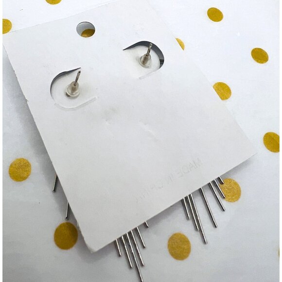 Silver Hoop Earrings With Dangling Spikes Fashion Jewelry - Picture 2 of 2